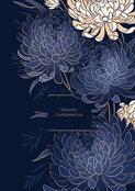Fleurs apaisantes sur fond bleu profond